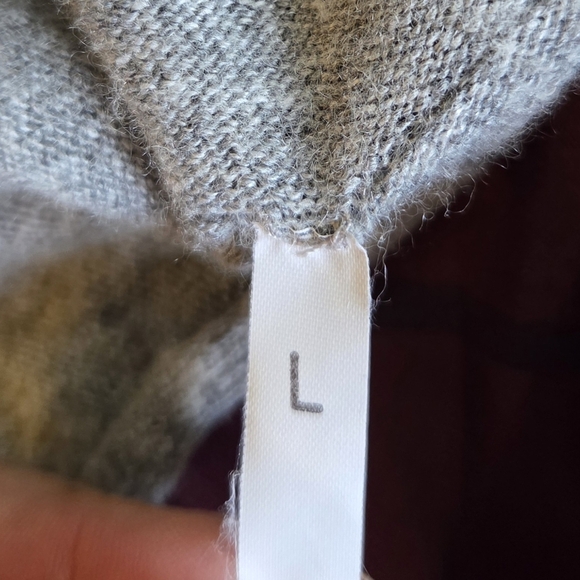 Bianco & Blu Heather Gray Cashmere Wool Blend Sweater Size L - Picture 3 of 4